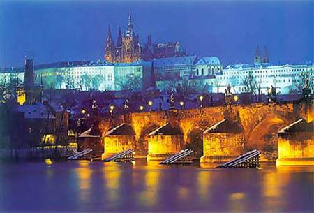 Winter on the Vltava - Charles Bridge and Prague Castle