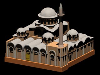 Kariye Camii: Arched roof, closed arcade, and minaret